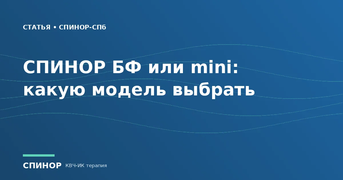 СПИНОР БФ или СПИНОР mini: какую модель выбрать